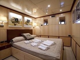 VIP suite on classic superyacht Cannes