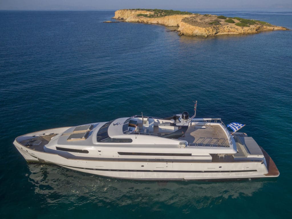 Luxury Crewed Motor Yacht PROJECT STEEL - Bugari 34m - 5 Cabins - Athens -  Mykonos - Lefkas - Boatbookings